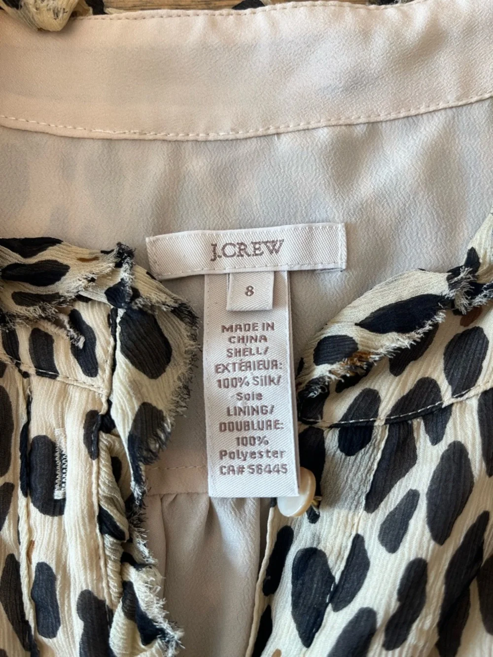 J. Crew Sleeveless Black & Cream Dot Print Silk Blouse - Lightweight Women's Top - Picture 3 of 11